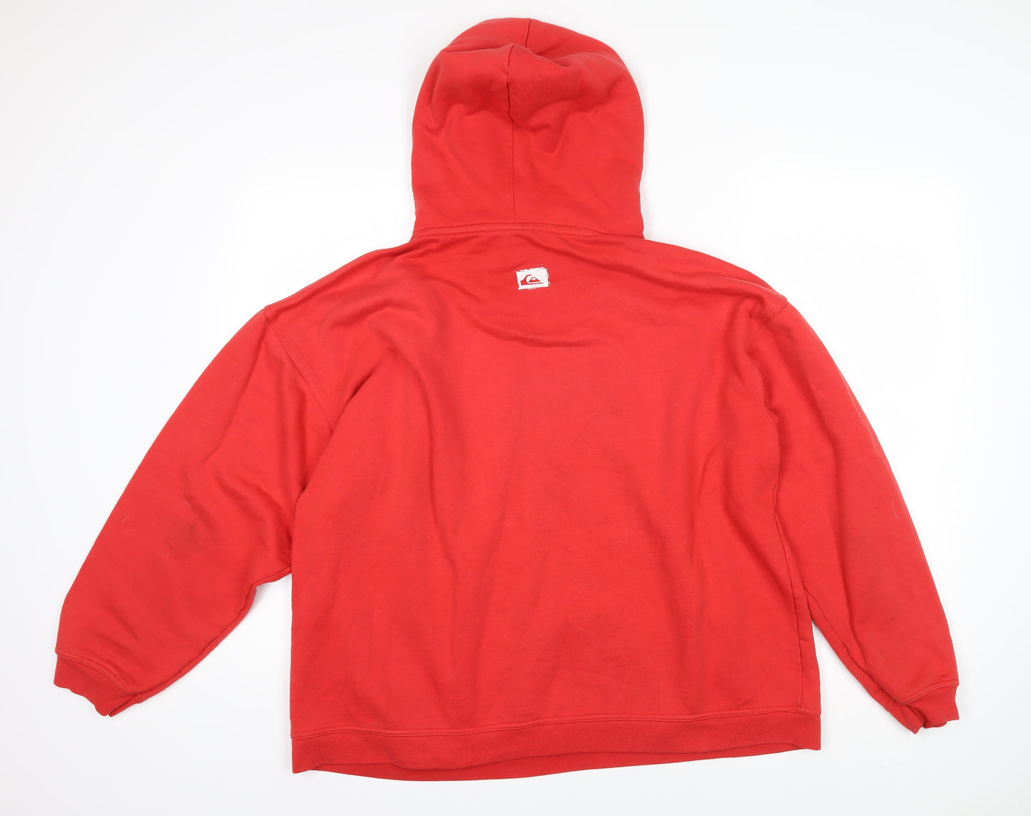 Quiksilver Mens Red Cotton Pullover Hoodie Size XL - Quiksilver Logo