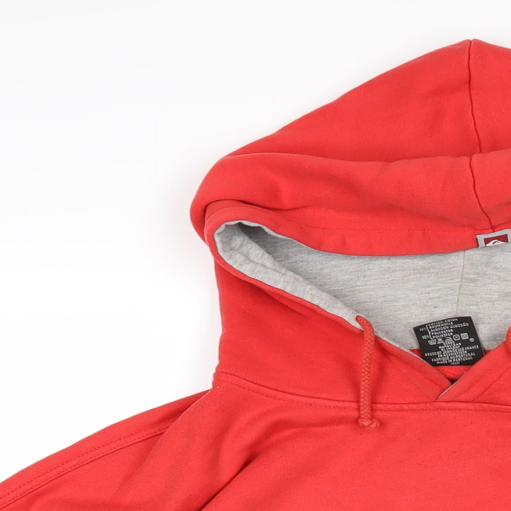 Quiksilver Mens Red Cotton Pullover Hoodie Size XL - Quiksilver Logo