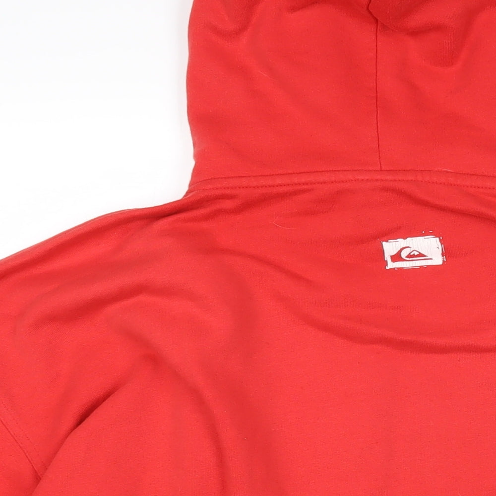 Quiksilver Mens Red Cotton Pullover Hoodie Size XL - Quiksilver Logo