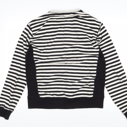 Fcuk Womens Multicoloured Striped Polyester Pullover Sweatshirt Size S Pullover