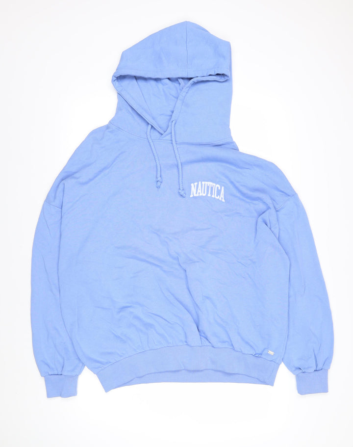 Nautica Womens Blue Polyester Pullover Hoodie Size L Pullover