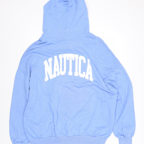 Nautica Womens Blue Polyester Pullover Hoodie Size L Pullover