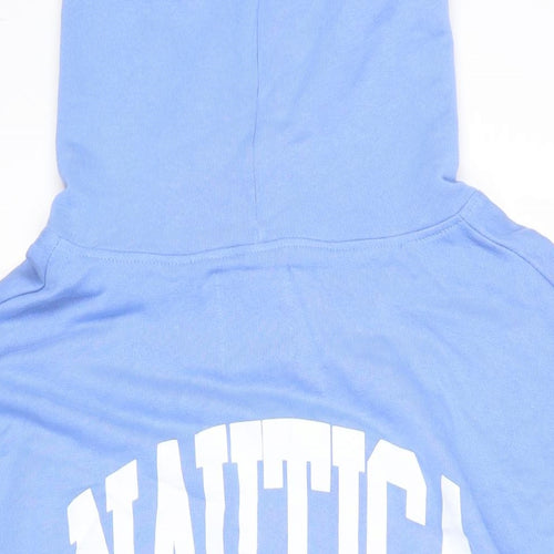 Nautica Womens Blue Polyester Pullover Hoodie Size L Pullover
