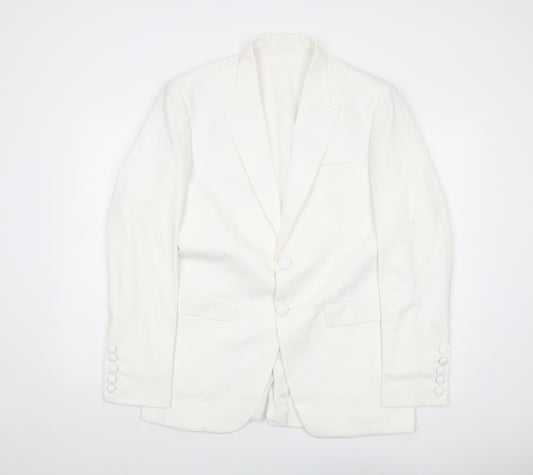 Imperial Stitch Mens Ivory Polyester Jacket Suit Jacket Size 40 Regular