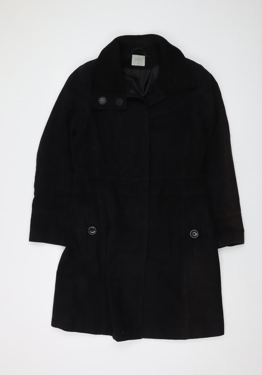 Oasis Womens Black Overcoat Coat Size 10 Button