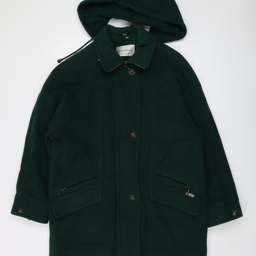 Dannimac Womens Green Overcoat Coat Size S Zip