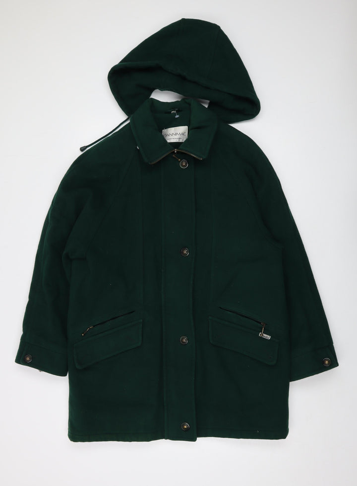 Dannimac Womens Green Overcoat Coat Size S Zip