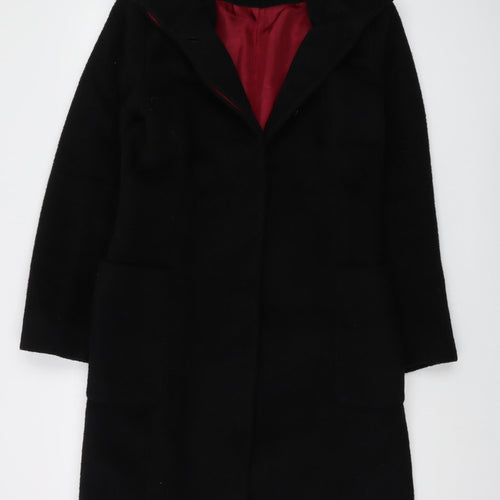 Oasis Womens Black Overcoat Coat Size 10 Button