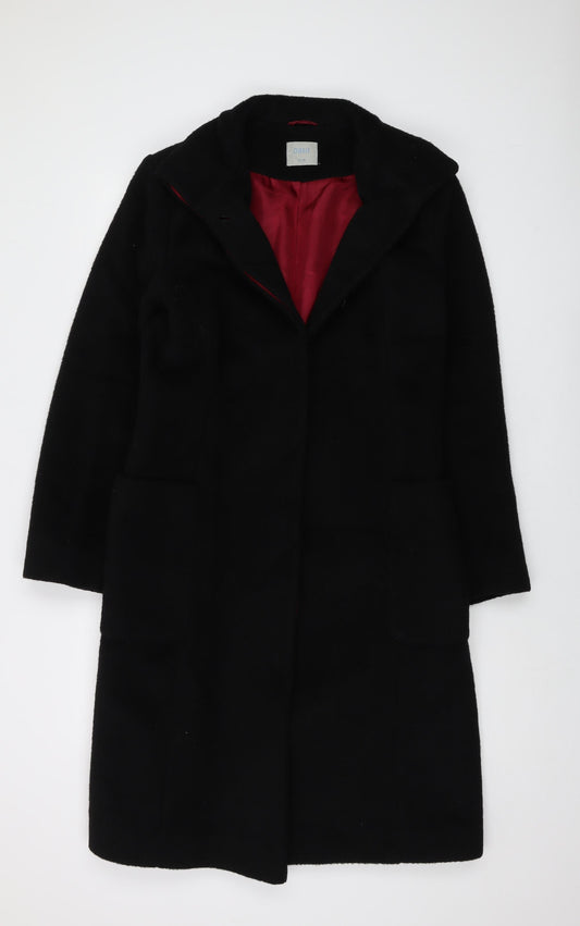 Oasis Womens Black Overcoat Coat Size 10 Button