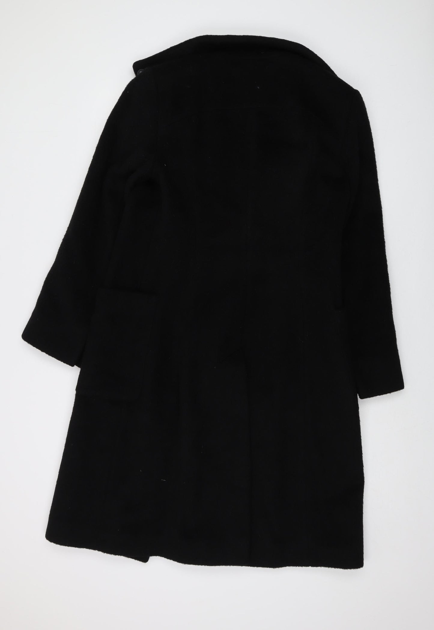 Oasis Womens Black Overcoat Coat Size 10 Button