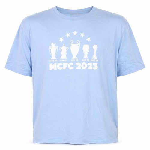 Philosophy Football Mens Blue Cotton T-Shirt Size 2XL Crew Neck - MCFC 2023