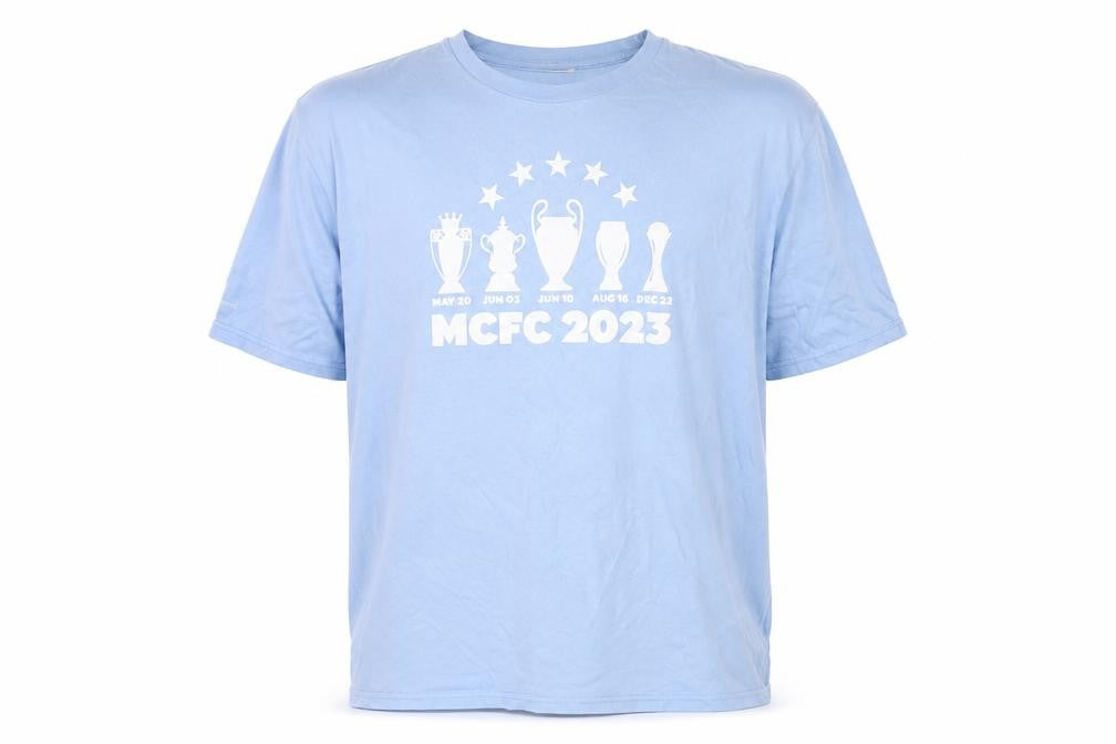 Philosophy Football Mens Blue Cotton T-Shirt Size 2XL Crew Neck - MCFC 2023