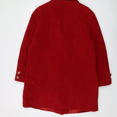 Kesta Womens Red Overcoat Coat Size 12 Button