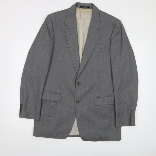 DAKS Mens Grey Wool Jacket Suit Jacket Size 40 Regular