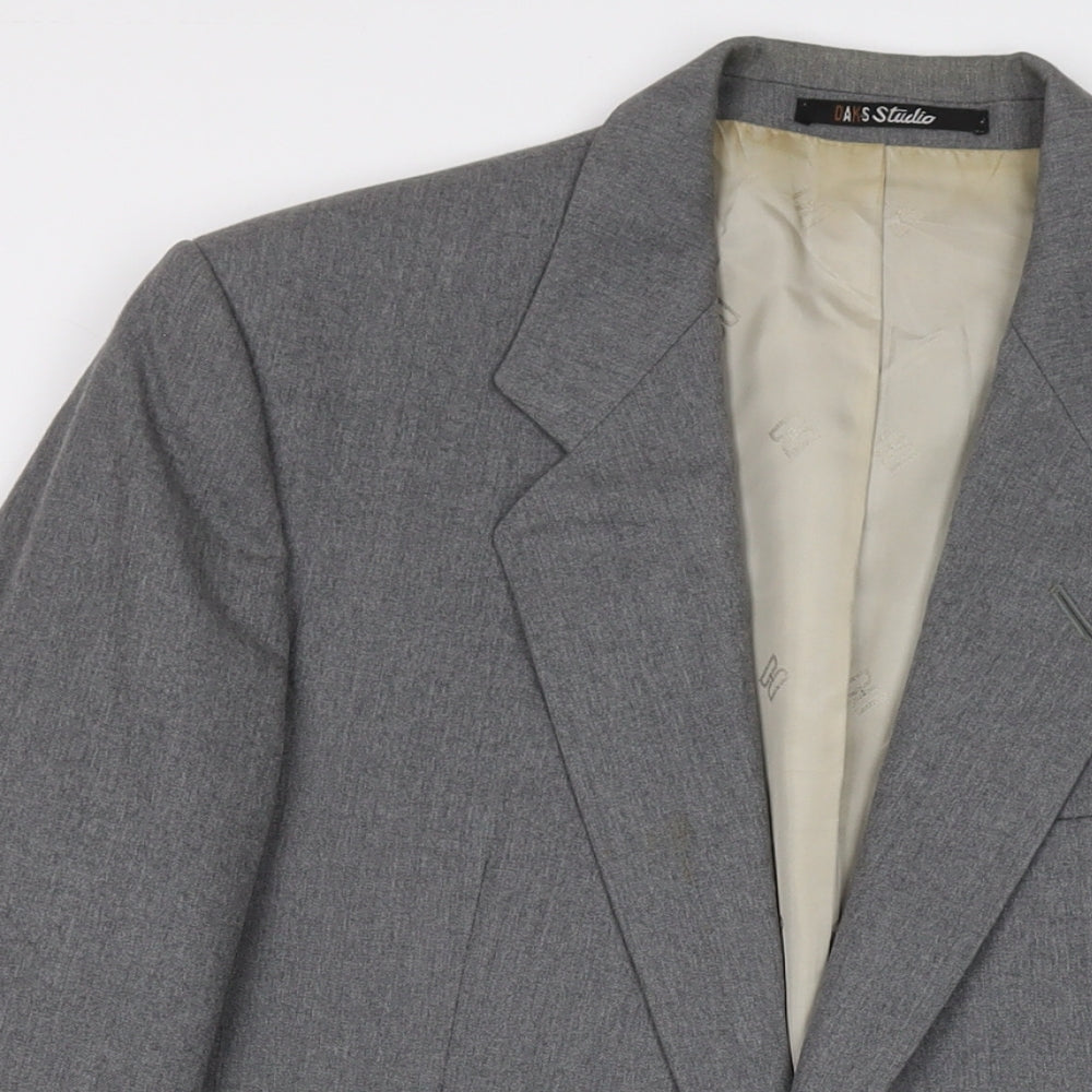 DAKS Mens Grey Wool Jacket Suit Jacket Size 40 Regular