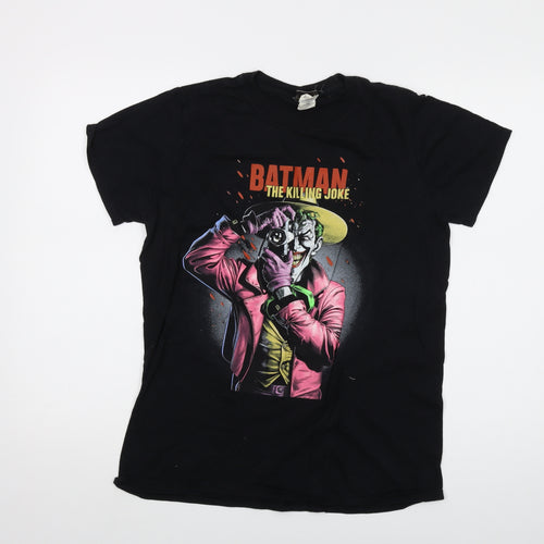 Batman Mens Black Cotton T-Shirt Size M Crew Neck
