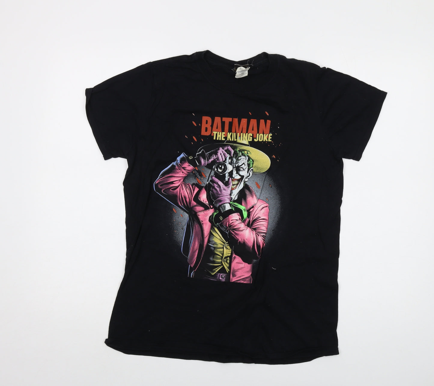 Batman Mens Black Cotton T-Shirt Size M Crew Neck