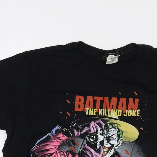Batman Mens Black Cotton T-Shirt Size M Crew Neck