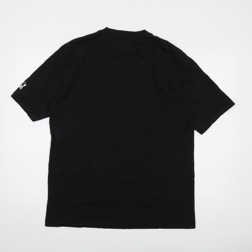 Happy Mondays Mens Black Cotton T-Shirt Size L Crew Neck