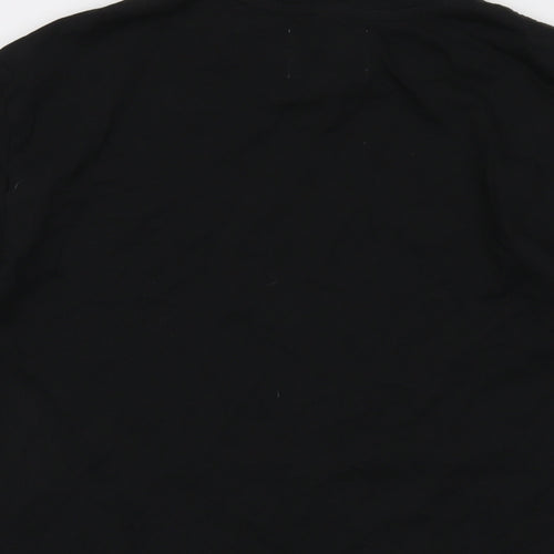 Happy Mondays Mens Black Cotton T-Shirt Size L Crew Neck