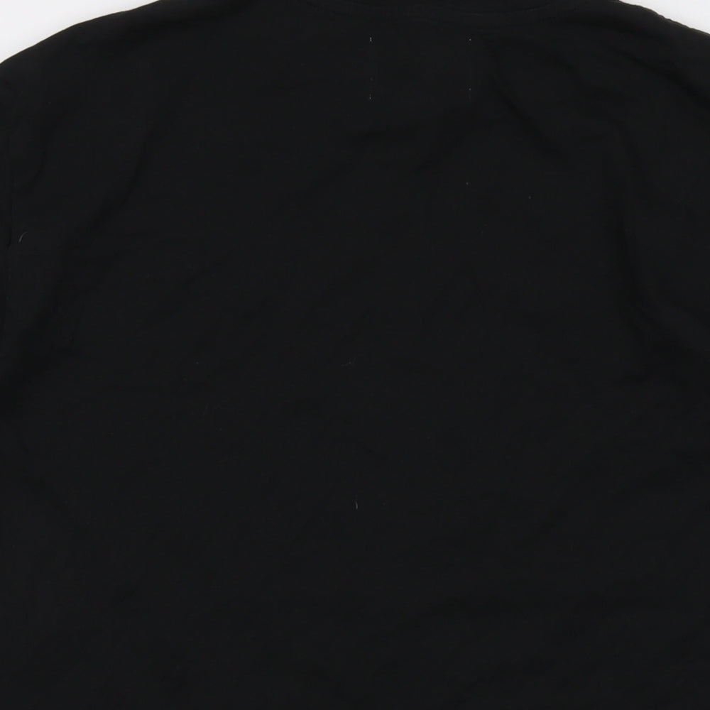 Happy Mondays Mens Black Cotton T-Shirt Size L Crew Neck