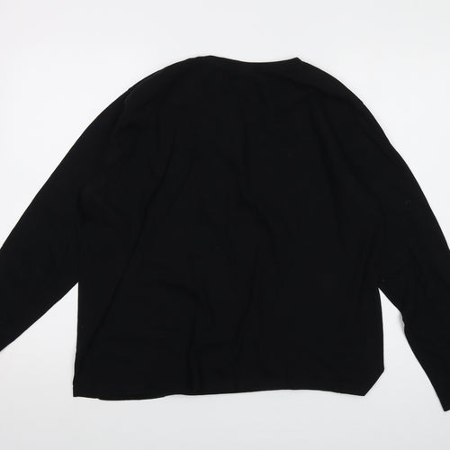 Disney Womens Black Cotton Basic T-Shirt Size L Crew Neck - Minnie Mouse