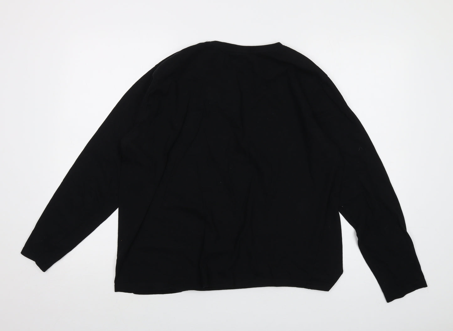 Disney Womens Black Cotton Basic T-Shirt Size L Crew Neck - Minnie Mouse