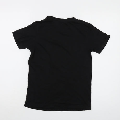 Sonic Girls Black Cotton Basic T-Shirt Size 10-11 Years Crew Neck Pullover