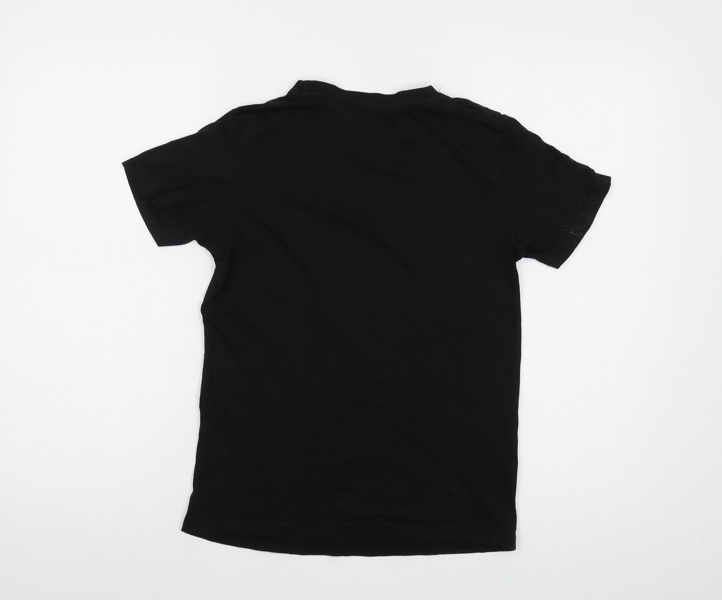 Sonic Girls Black Cotton Basic T-Shirt Size 10-11 Years Crew Neck Pullover