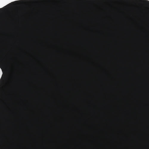 Sonic Girls Black Cotton Basic T-Shirt Size 10-11 Years Crew Neck Pullover
