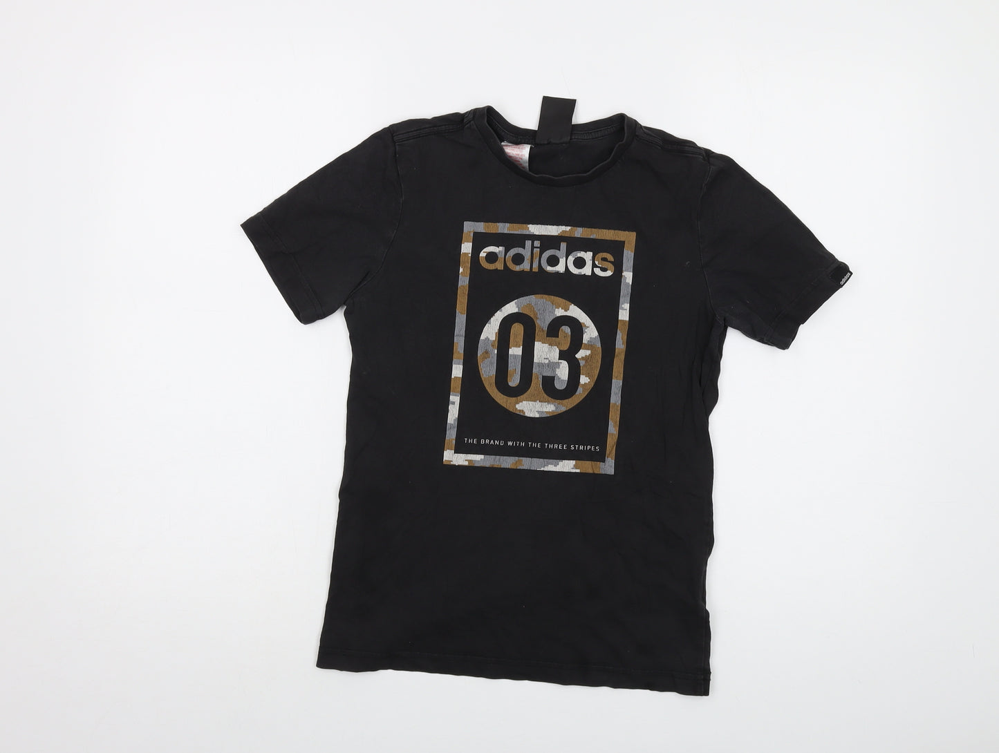 adidas Boys Grey Cotton Basic T-Shirt Size 11-12 Years Crew Neck Pullover