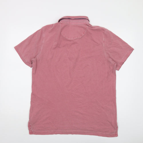 Boden Mens Pink Cotton Polo Size M Collared Button