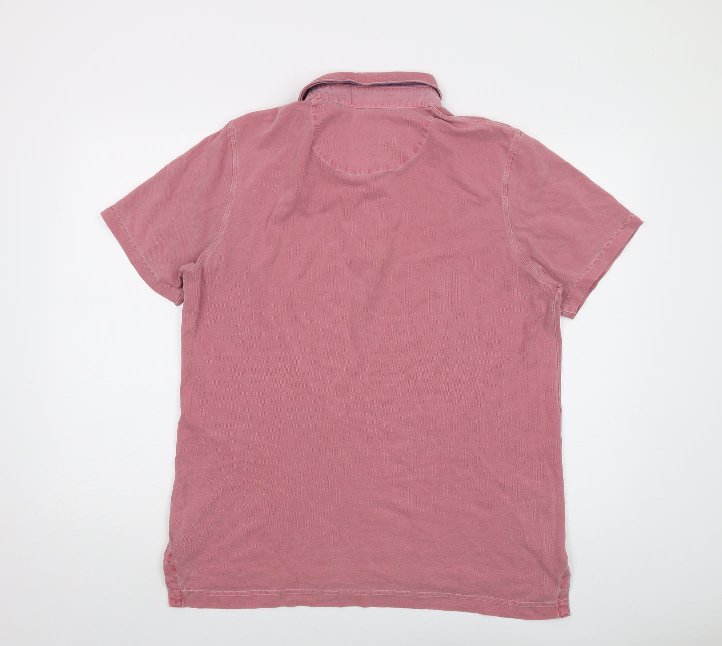 Boden Mens Pink Cotton Polo Size M Collared Button