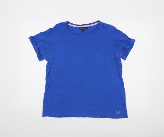 Crew Clothing Womens Blue Cotton Basic T-Shirt Size 14 Crew Neck