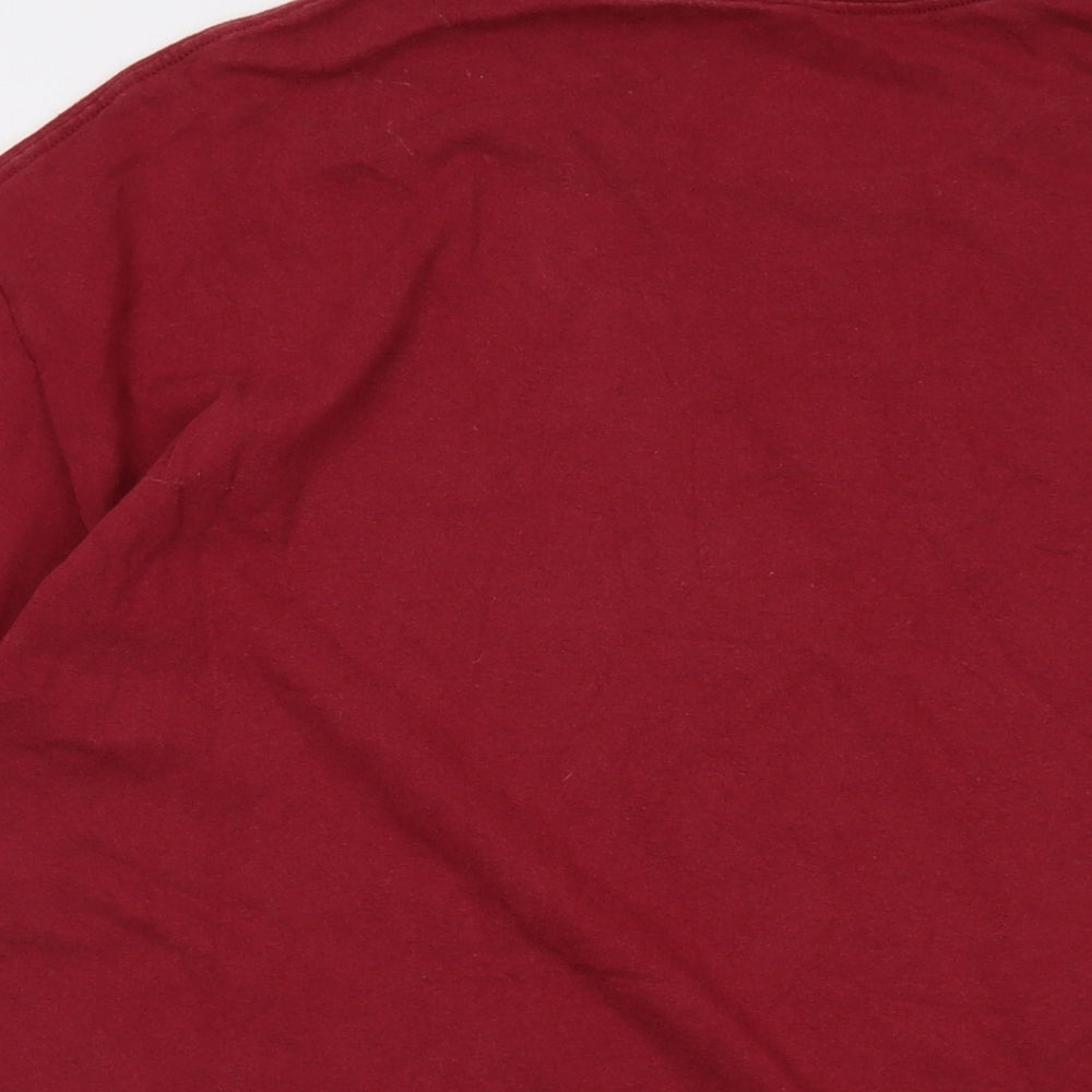 Hanes Mens Red Cotton T-Shirt Size XL Crew Neck