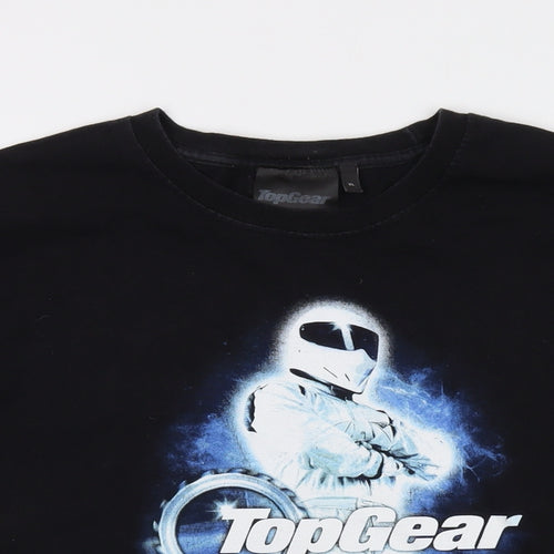 Top Gear Mens Black Cotton T-Shirt Size XL Crew Neck