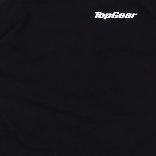 Top Gear Mens Black Cotton T-Shirt Size XL Crew Neck