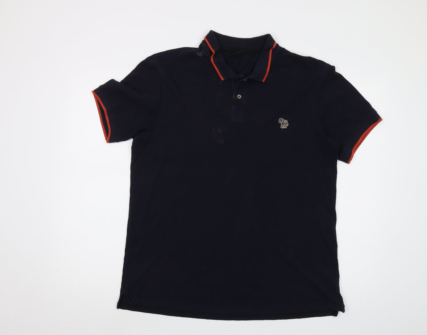 Paul Smith Mens Blue Cotton Polo Size L Collared Button