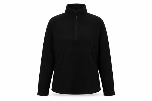 Front view of F. LL Compangolo women’s black polyester pullover sweatshirt, size UK 14, pullover