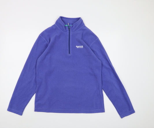 Regatta Womens Blue Polyester Pullover Sweatshirt Size 10 Zip