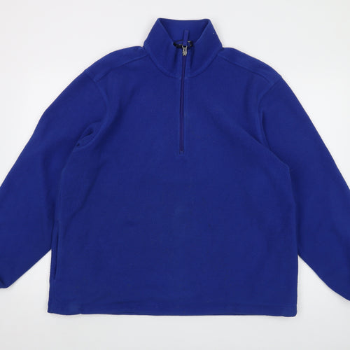 Lands' End Mens Blue Polyester Pullover Sweatshirt Size L