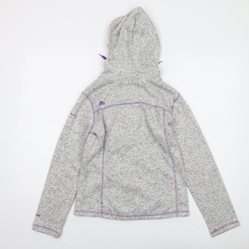 Mountain Warehouse Girls Grey Polyester Full Zip Hoodie Size 11-12 Years Zip