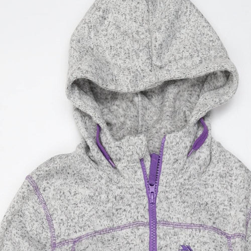 Mountain Warehouse Girls Grey Polyester Full Zip Hoodie Size 11-12 Years Zip