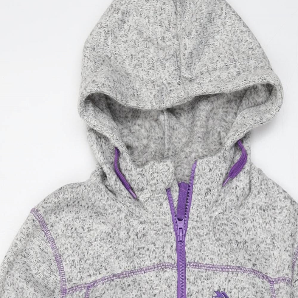 Mountain Warehouse Girls Grey Polyester Full Zip Hoodie Size 11-12 Years Zip
