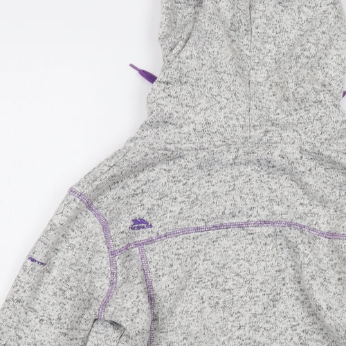 Mountain Warehouse Girls Grey Polyester Full Zip Hoodie Size 11-12 Years Zip