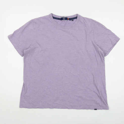 Superdry Womens Purple Cotton Basic T-Shirt Size 14 Crew Neck