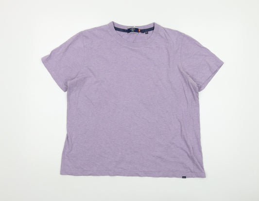 Superdry Womens Purple Cotton Basic T-Shirt Size 14 Crew Neck