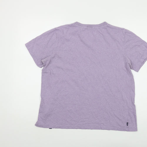 Superdry Womens Purple Cotton Basic T-Shirt Size 14 Crew Neck