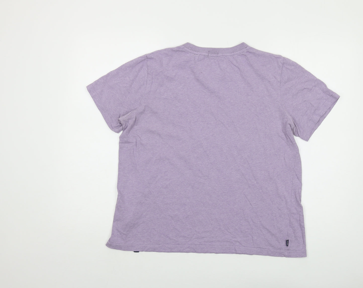 Superdry Womens Purple Cotton Basic T-Shirt Size 14 Crew Neck