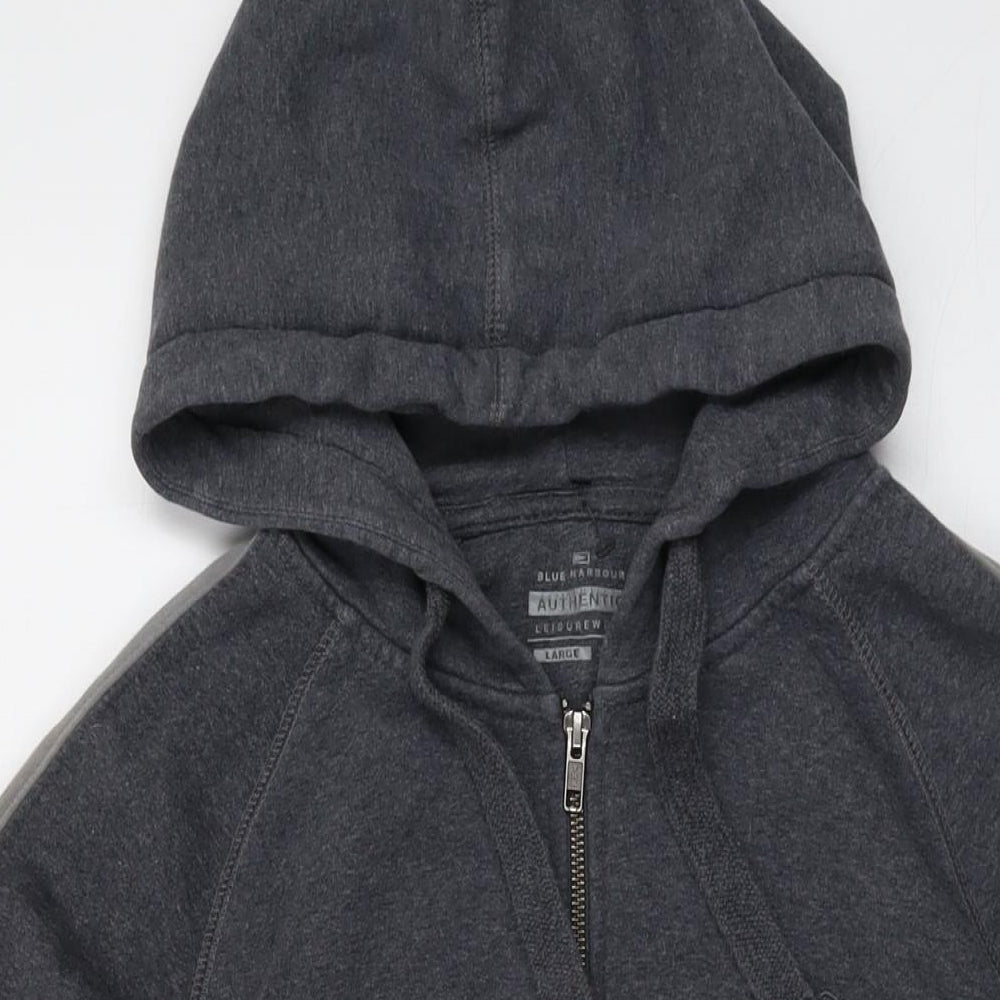 Blue Harbour Mens Grey Cotton Full Zip Hoodie Size L